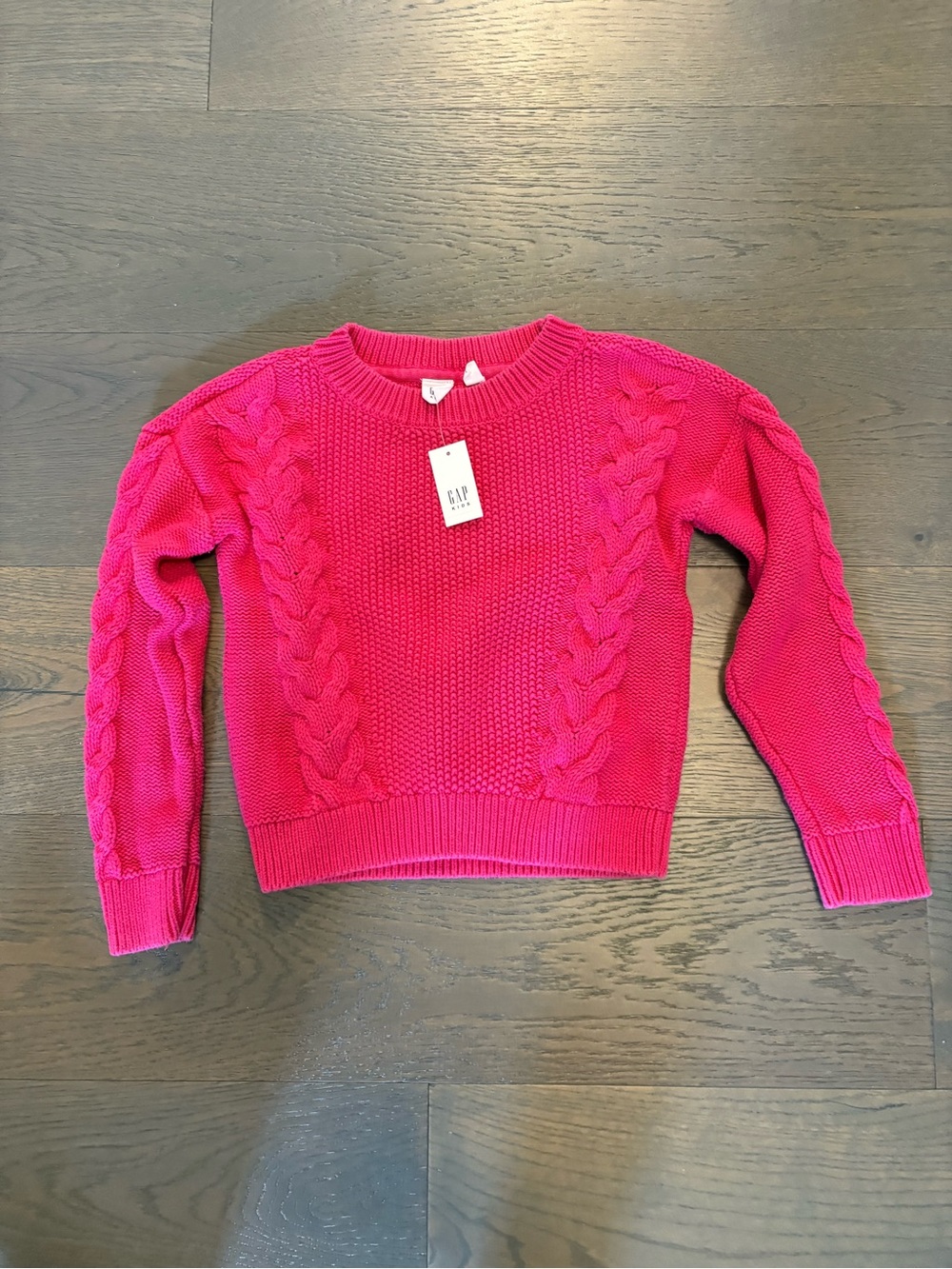 Gap pink girls cable knit sweater sz 8/10 (med) NWT